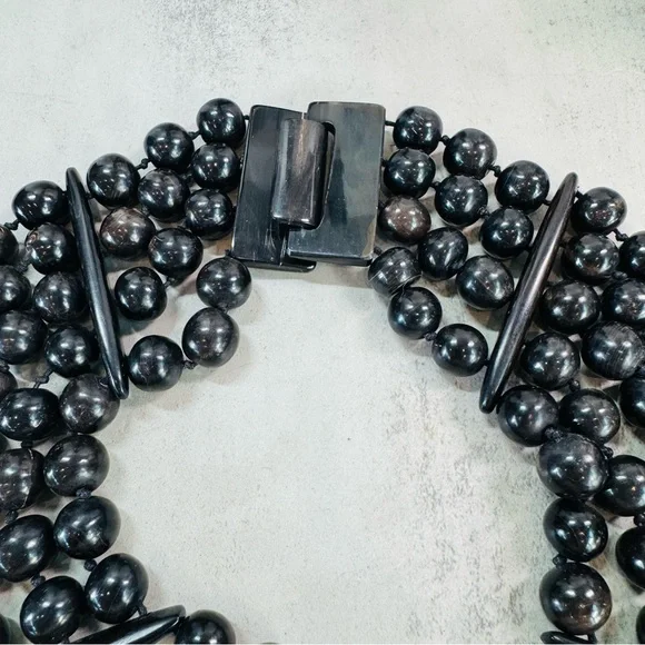 Vintage Monies Gerta Lynggaard Horn Statement Necklace - Picture 5 of 9